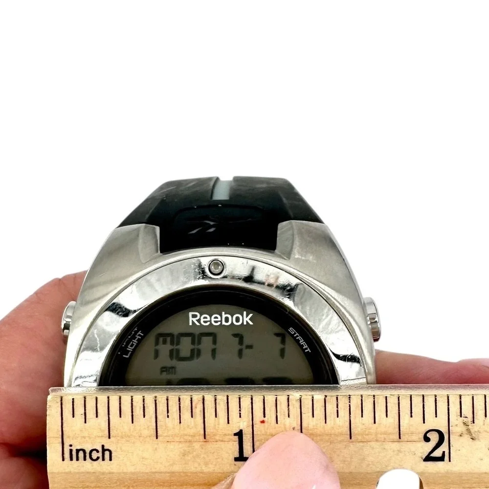 Vintage Reebok Digital Sport Watch Men's 41mm Black Gray 100M Chronograph Alarm